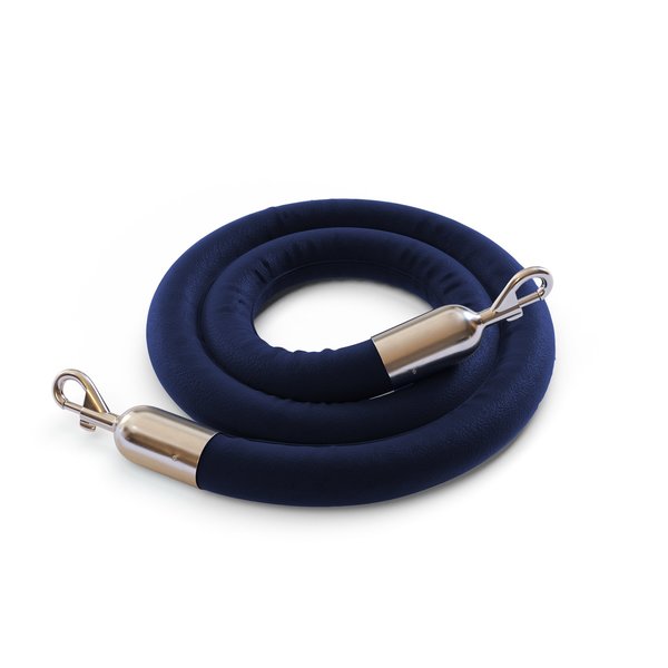 Montour Line Naugahyde Rope Dark Blue With Pol.Steel Snap Ends 6ft.Cotton Core HDNH510Rope-60-DB-SE-PS